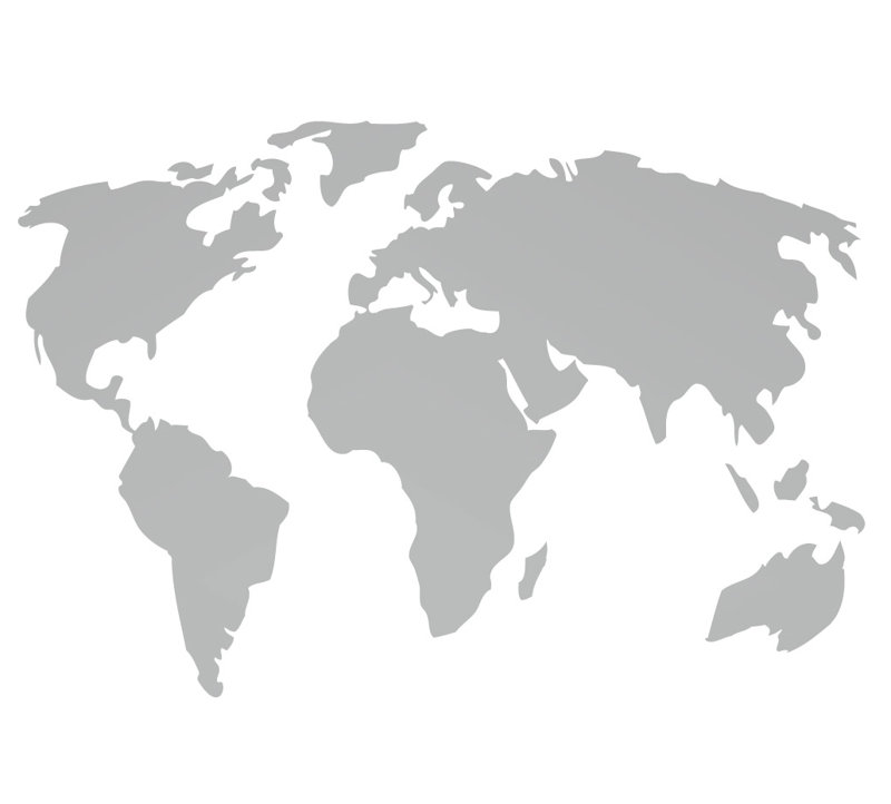 Décalcomanie murale carte du monde, Argent, H 38 x l 56 po x P 0,01 po