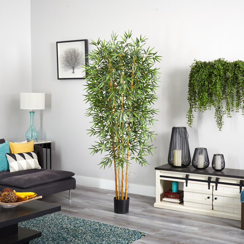 Faux Bamboo Tree in Pot, 84" H x 37" W x 37" D