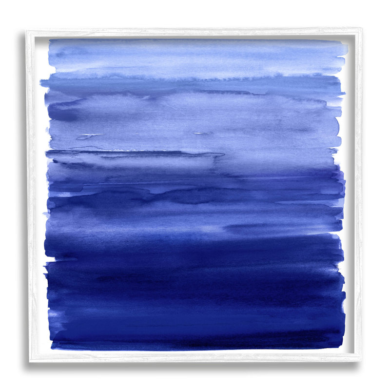 "Blue Gradient Brush Strokes" par Allie Corbin - peinture encadrée sur bois, H 12 po x l 12 po x P 1,5 po