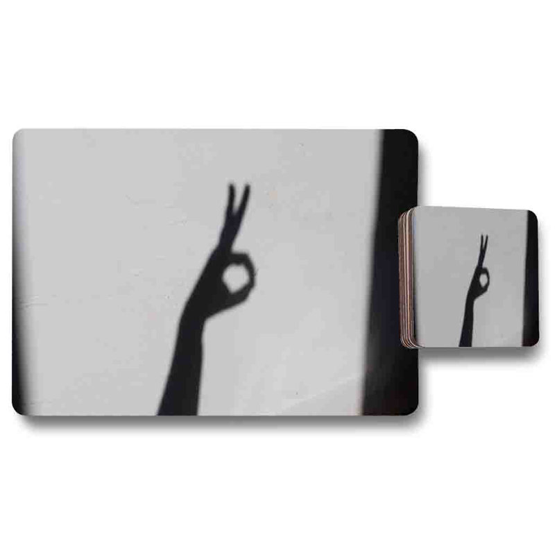 Mioko Polyester Coated Hardwood Rectangle Placemat, Coaster