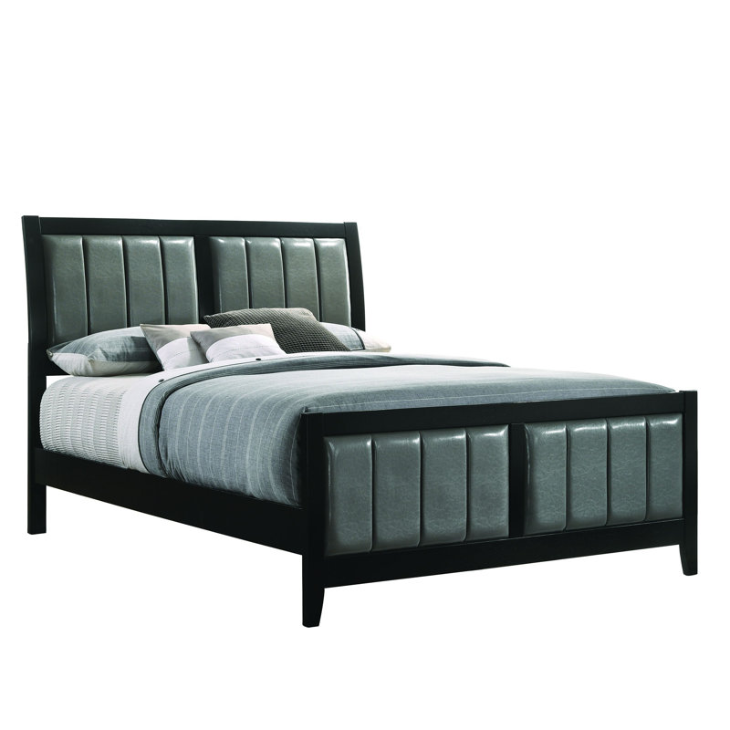 Lit tapissier standard DeHond, Grand, Cappuccino / noir