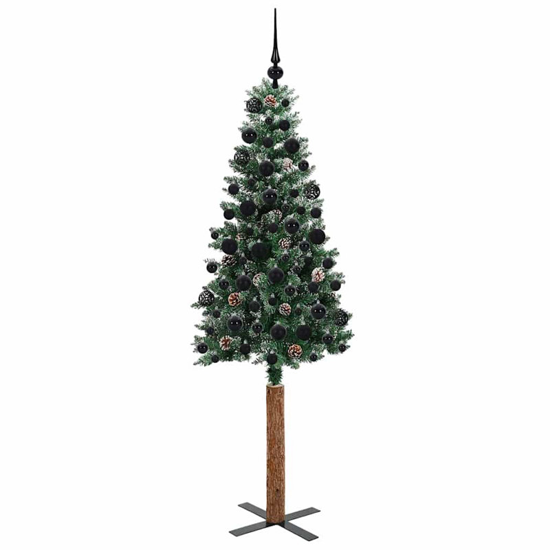 Slim Christmas Tree with 150 LEDs, Black, 5.91' H
