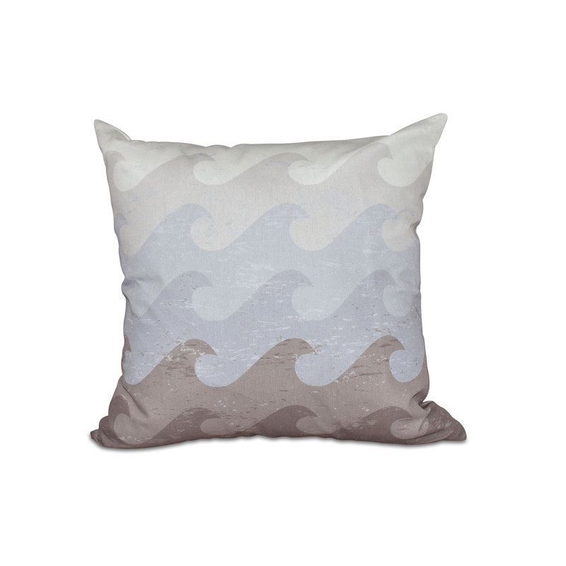Coussin décoratif intérieur / extérieur Surf, Sand & Sea, H 20 po x l 20 po, Taupe/gris