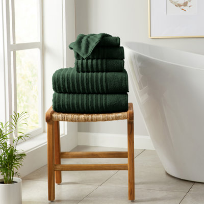 100% Zero-Twist Cotton Ribbed Bath Towels