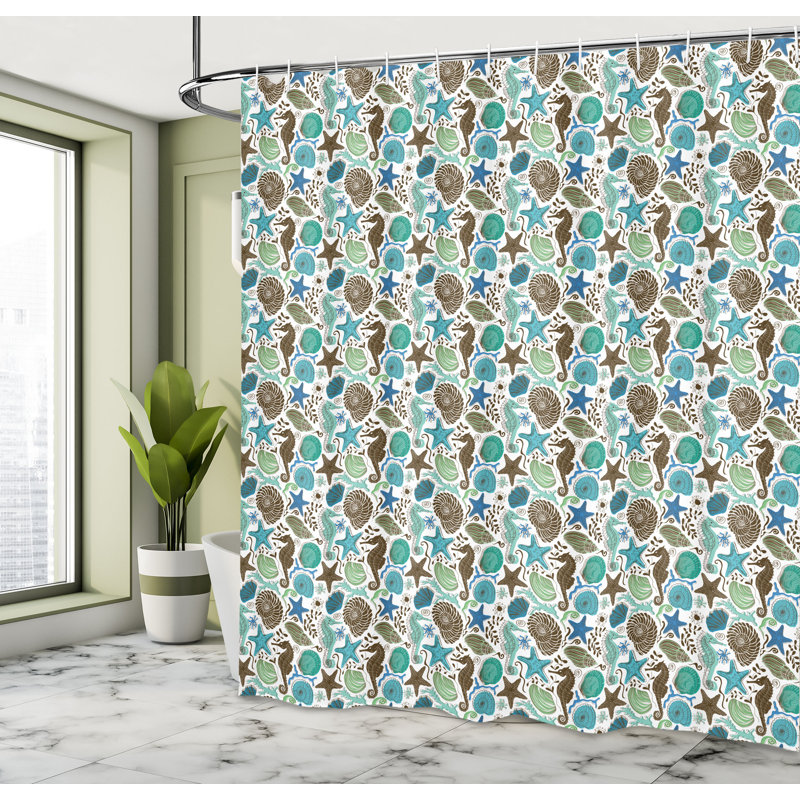 Shower Curtain with Hooks Included, 105"H x 69"W