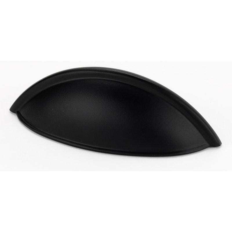 Poignée coquille contemporaine 3 1/2 po, Noir mat