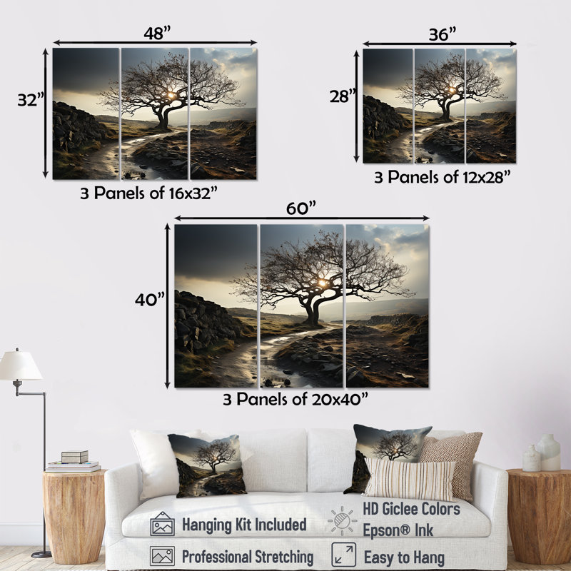 «Dark Storms Charm In Winter - Storms», ensemble d'art mural sur toile, H 28 po x l 36 po x P 1 po