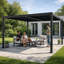 Abri de protection contre les intempéries en aluminium à persiennes 12 'x 12' avec système de drainage Kozyard Pergola-127367580-127367582