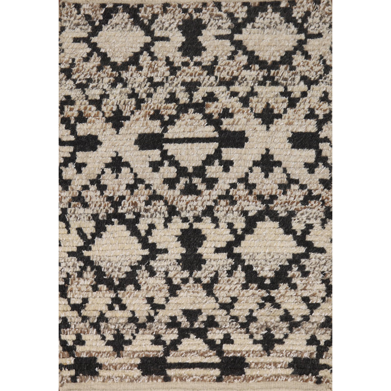Geometric Wool Moroccan Indian Rug 2x3