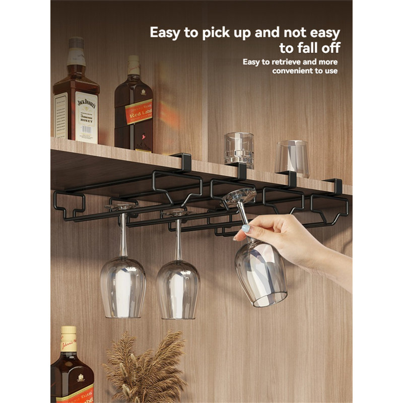 Doneva Wall Mounted Wine Glass Rack Black