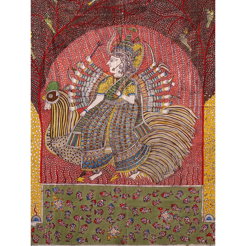 Déesse Bahuchraji Mata - Mata Ni Pachedi | Coton Madarpat | Par Dilip Chitara