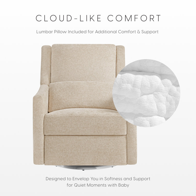 Seoul Power Recliner With USB-C Charging Ports, Nightlight & Lumbar Pillow, Sand, Tan