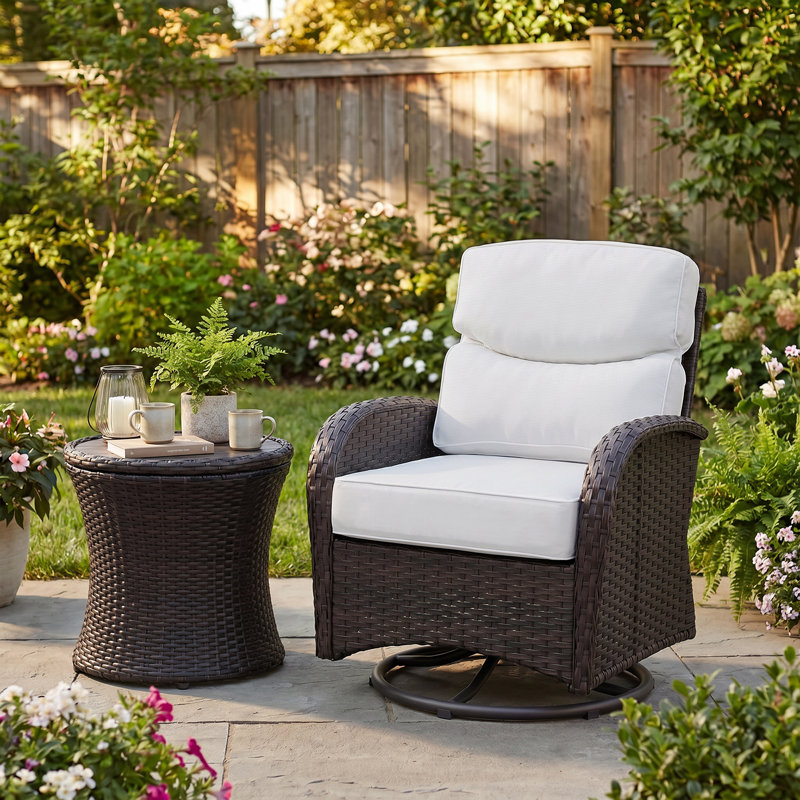 Aoodor Smile Outdoor Chair Cushions Set, Sunbrella Fabric High Back and Deep Seating Outdoor Cushion, 24" W x 24" D