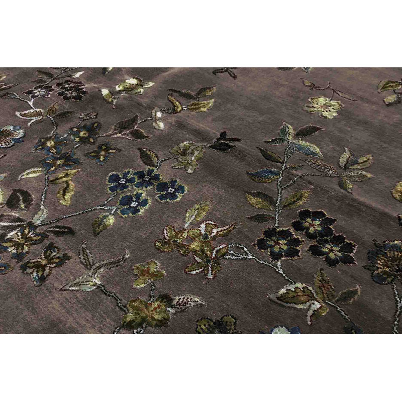 Hand-Knotted High-Quality Brown Square Area Rug