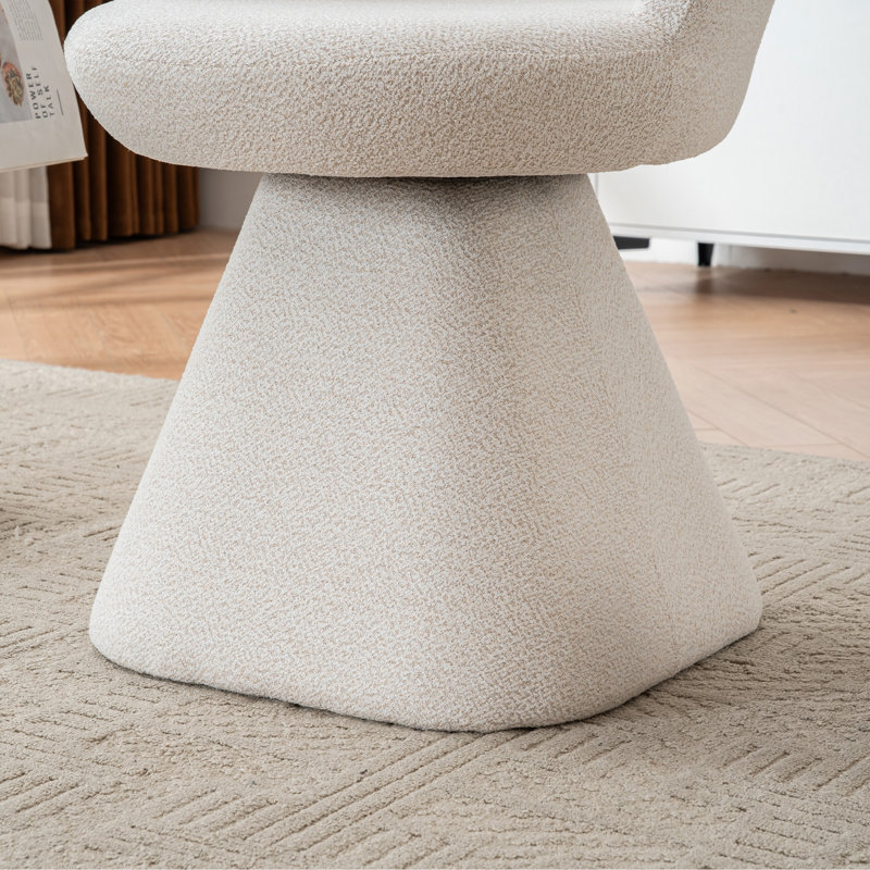 Fauteuil d'appoint rembourré pivotant à 360 °, Beige