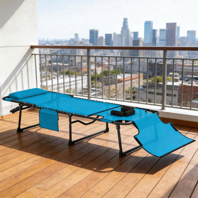 Folding Chaise Lounge Chair with Face Hole