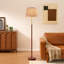 Lampe sur pied moderne réglable avec abat-jour en tissu