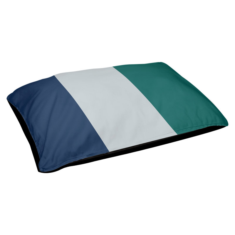 Coussin Detroit, Grand (l 40 po x P 30 po x H 14 po), Navy Blue/Metallic Silver/Northwest Green
