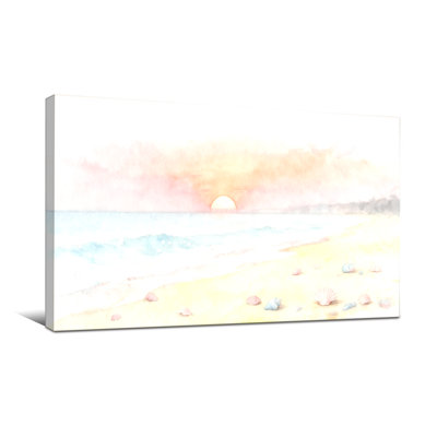 Art nautique et plage, coucher de soleil