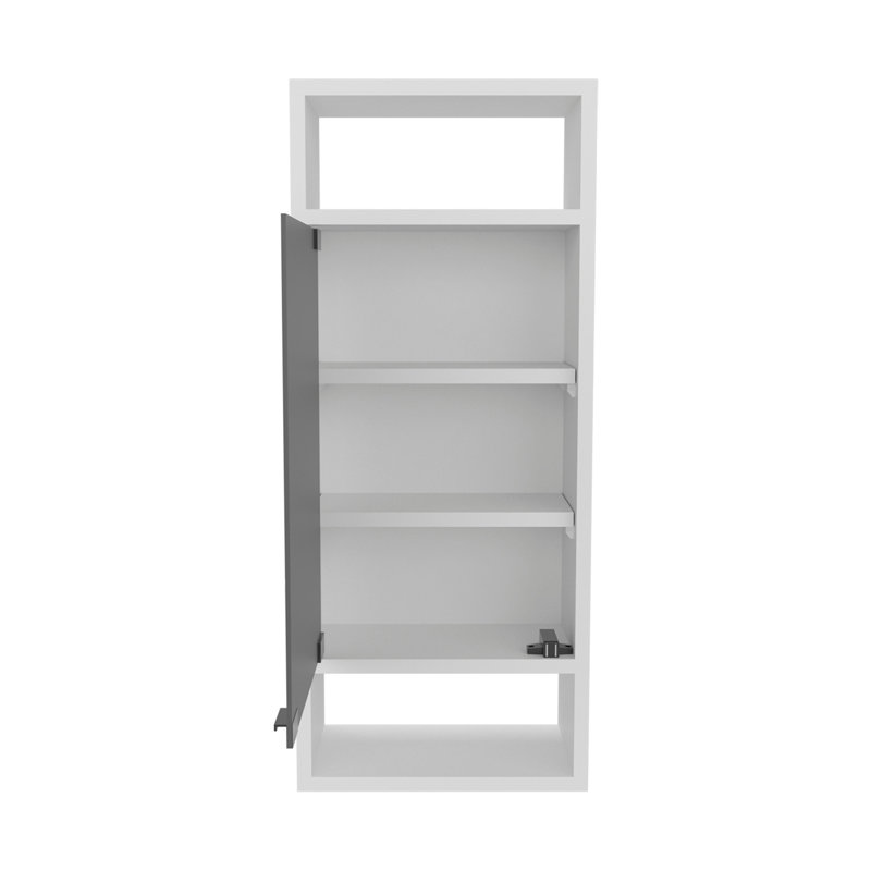 Pharmacie, 1 porte, 5 tablettes, 1 miroir, blanc