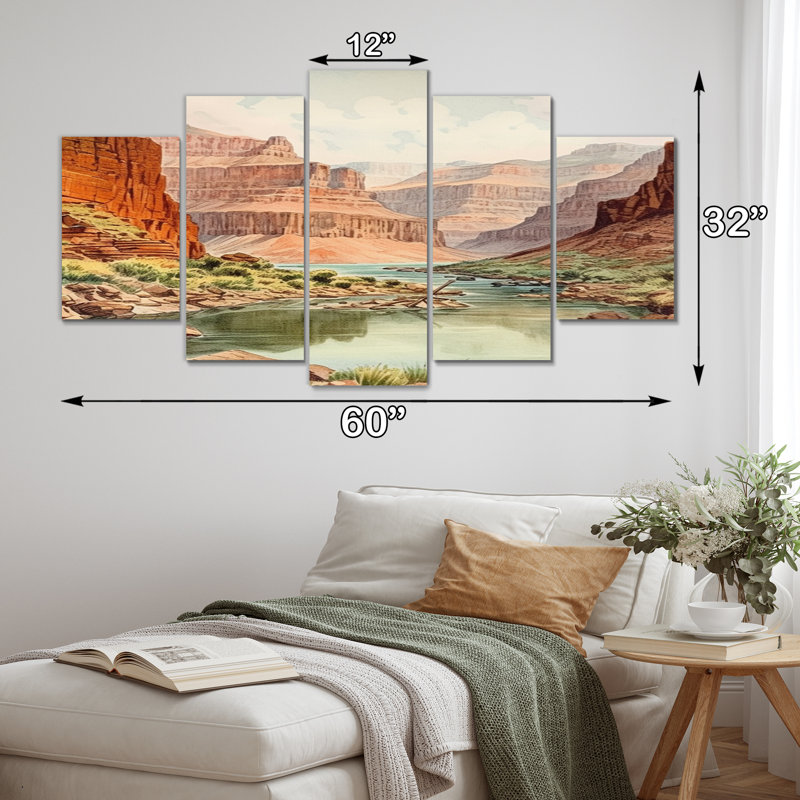 Canyon Landscape - Canyon Wall Decor - 5 Panels