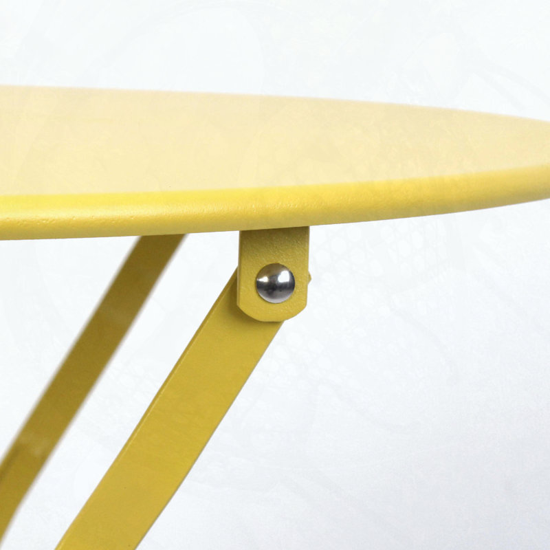 Ensemble de table bistro 3 pièces en métal jaune