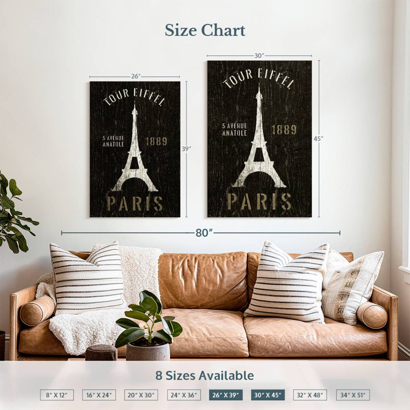 Aime Refurbished Eiffel Tower, 39" H x 26" W