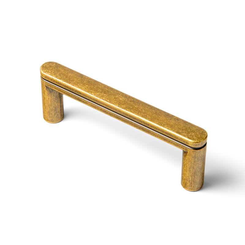 Distressed Sturdy Furniture Bar Pull Multipack, Dark Brushed Brass, 3 3/4"