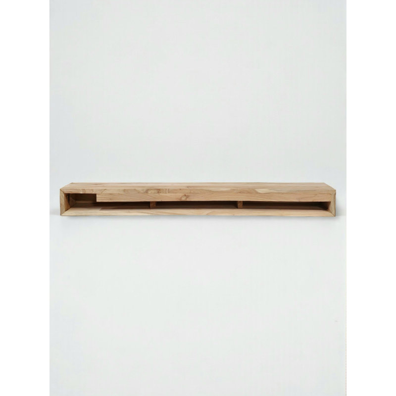 Tablette de cheminée en bois massif, sans finition, Sans finition