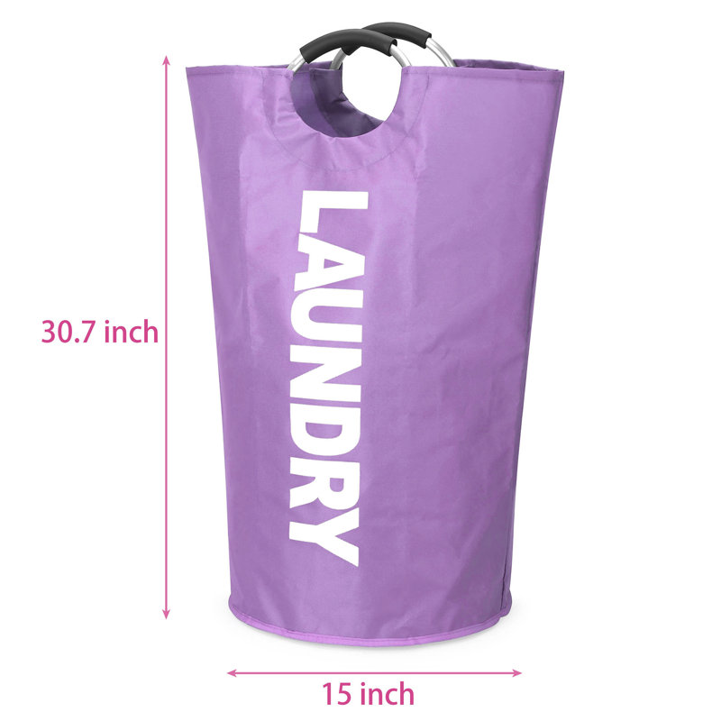 90L Collapsible Laundry Basket Dirty Clothes Laundry Hamper, Purple