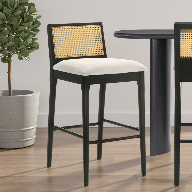 Tabouret de bar en bois Tobias Coastal, Black, 4, Tabouret de bar (siège d'une hauteur de 30 po)