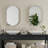 20X34 Inch Oval Recessed Medicine Cabinet, Metal Framed Bathroom Wall Cabinet With Mirror And Adjustable Shelves, Wall Mirror With Storage For Bathroom, White-396402340