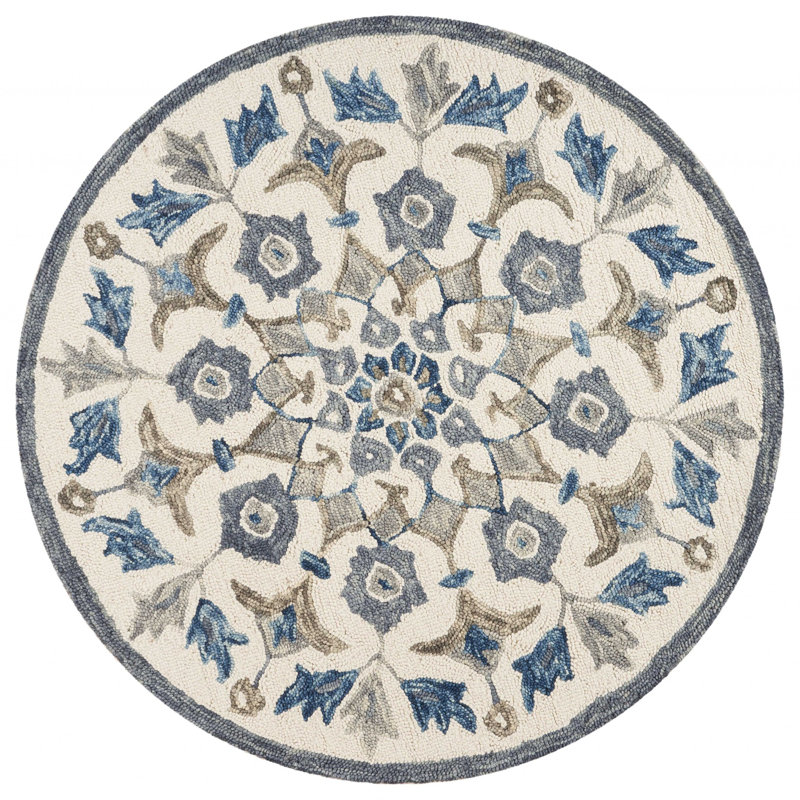 Aisosa Hand Tufted Wool Indoor Rug, Round 6'