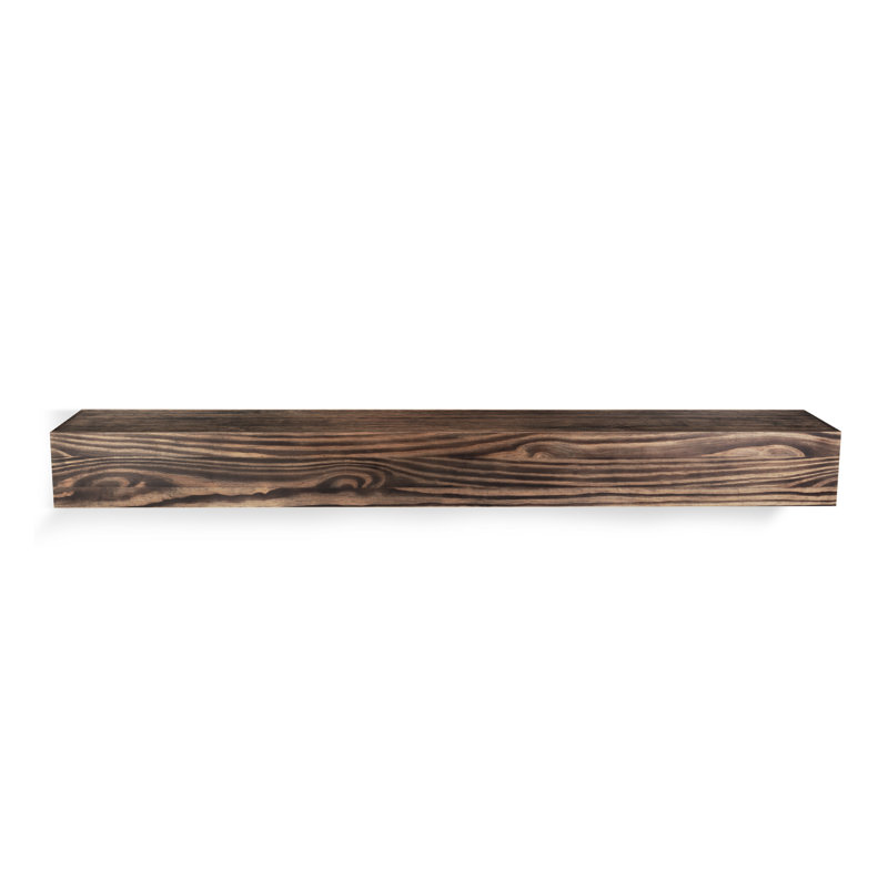 Tablette de manteau de cheminée flottante en bois Ettinger Modern Farmhouse - capacité de 100 lb, 72", Dark Brown