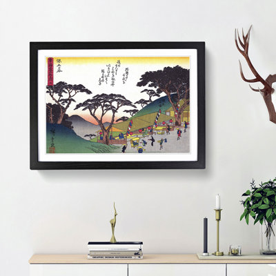 Market Stalls by Utagawa Hiroshige - Framed Print