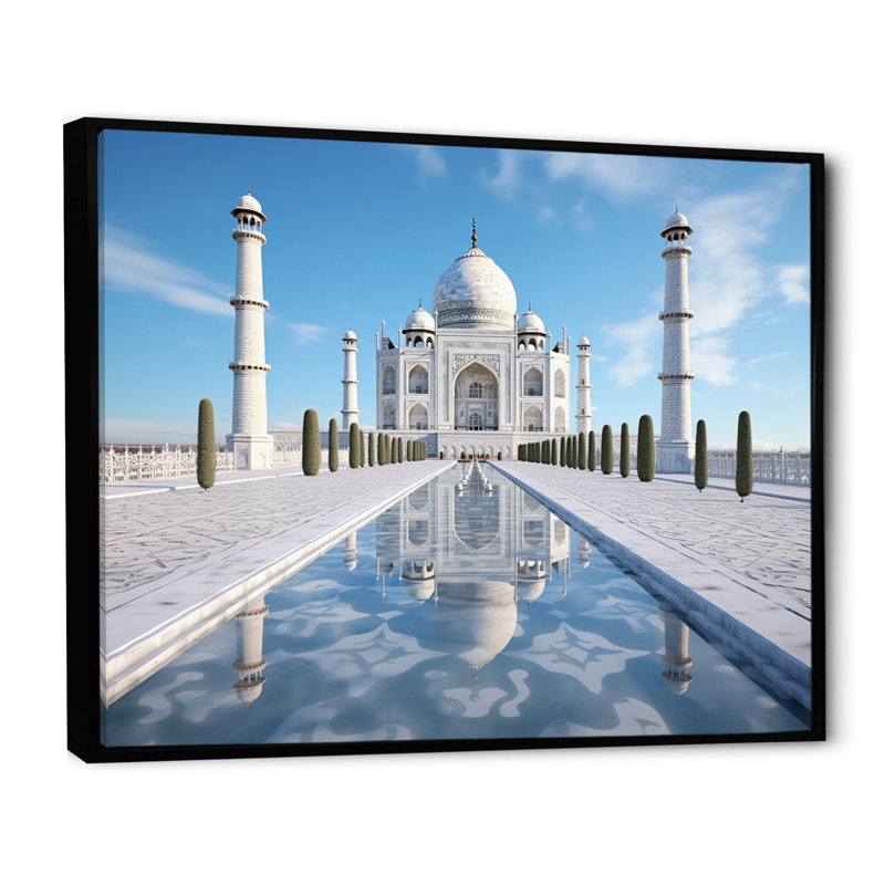 Art de l'Islam Taj Mahal II, H 30 po x l 40 po x P 1,5 po, Cadre flottant noir