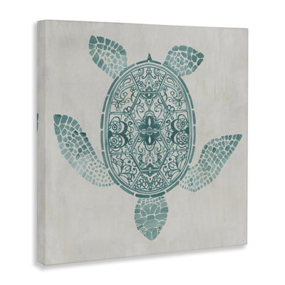 Art mural sur toile à motif géométrique tortue, design par Hannah Dawson