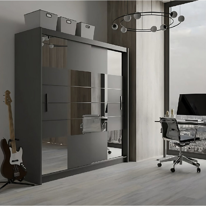 Manufactured Wood Wardrobe, Grey