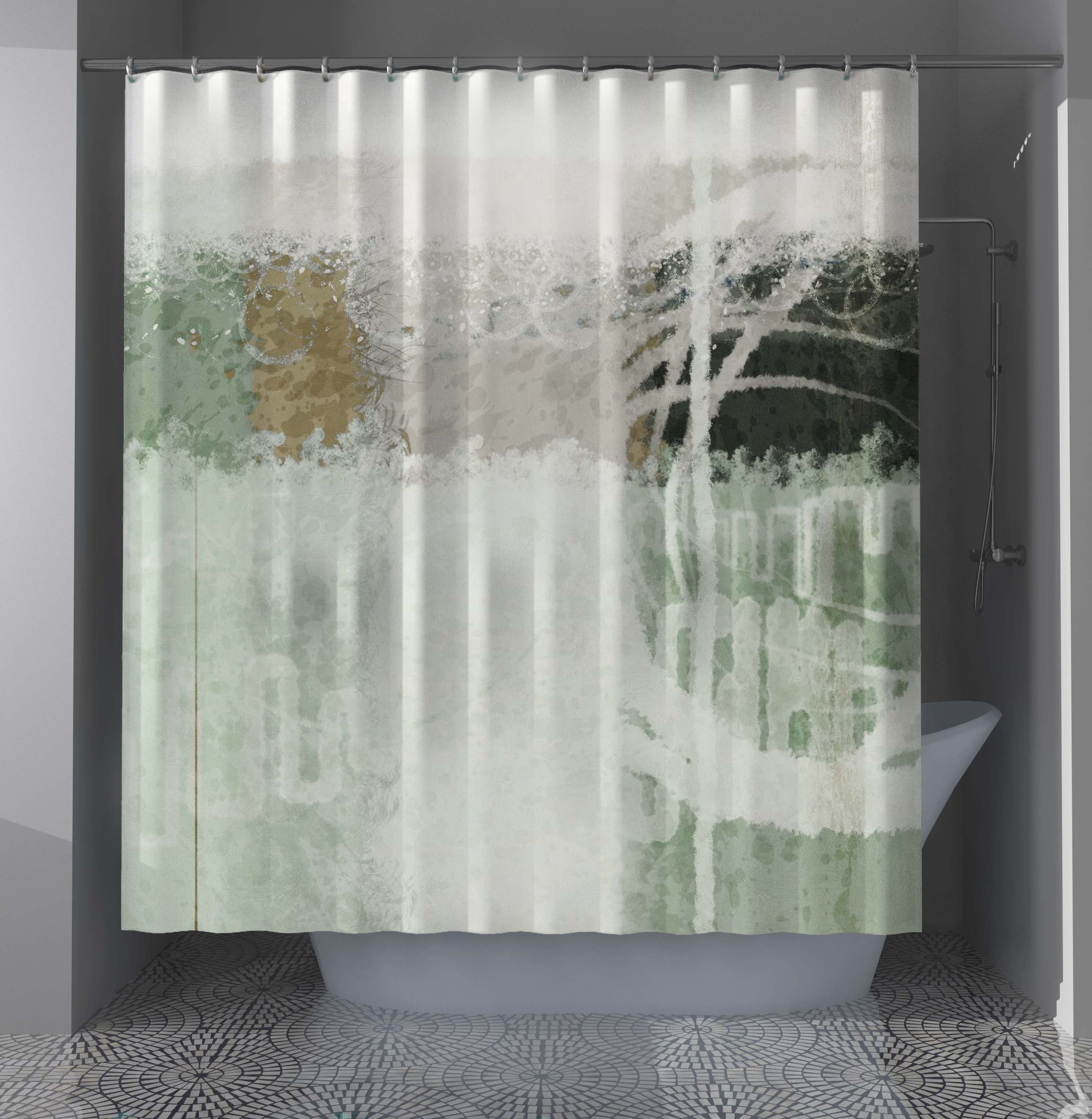 East Urban Home Succulent Spruce Designer Shower Curtain | Wayfair