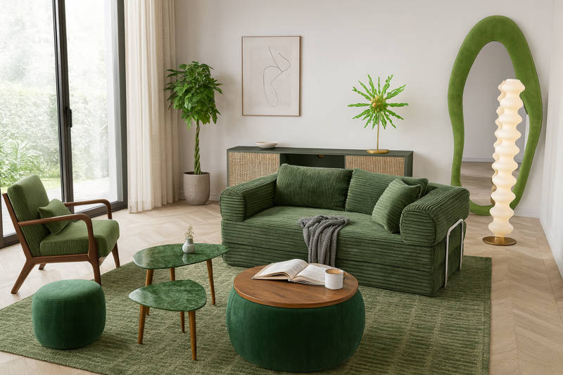 Soft Plush 2-Seat Sofa Pull Out Sofa Bed Apartment Couch