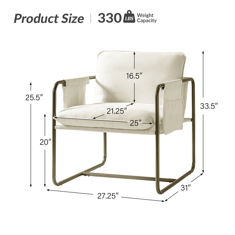 Chaise avec accoudoirs Regina Regina, Ivoire ivoire