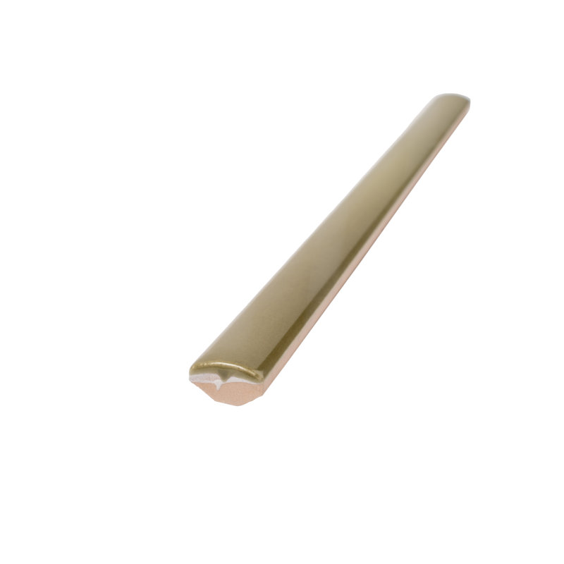 Silken 7.9'' L x 0.5'' W Ceramic Round Tile Trim, Olive Green