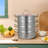 4-Tier Stainless Steel Steamer Pot with Visual Lid Large Capacity Multi-Layer Steamer Set for Gas and Induction Cooktops