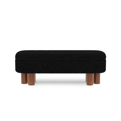 Joddie Upholstered Flip Top Storage Bench with Solid Wood Leg