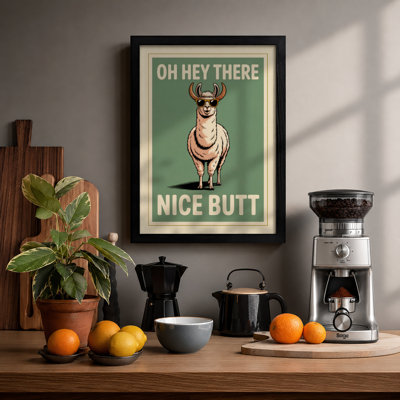 Nice Butt, Deer Retro - Framed Print