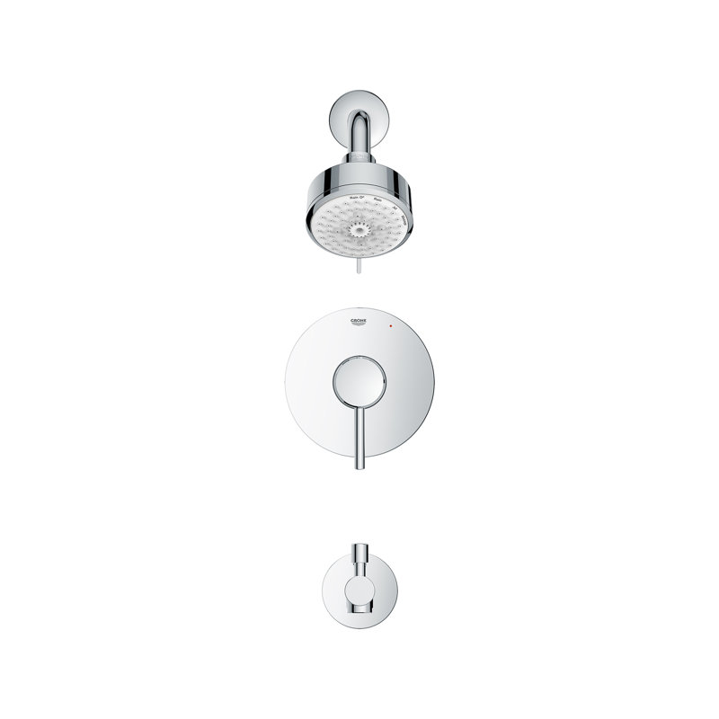 Concetto™ Tub & Shower Faucet with Rough-in Valve, Grohe Chrome