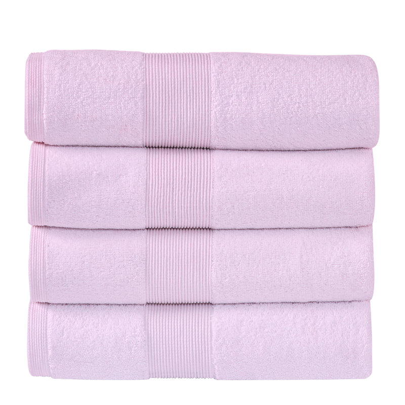 Ensemble de serviettes de bain 100% coton 4 pièces Evteka, Rose, Bath Towels - 4 Pack