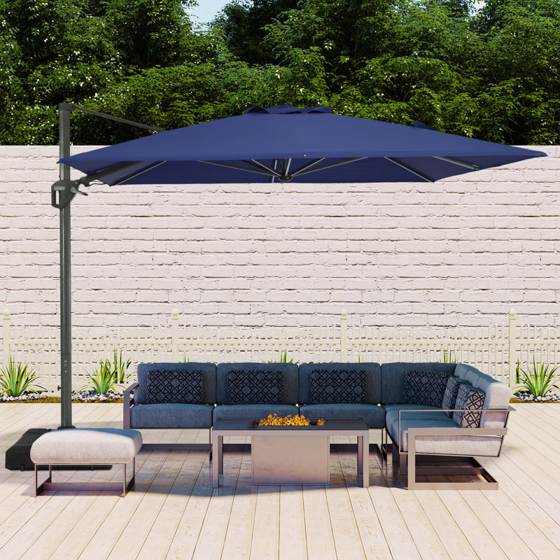 Parasol en porte-à-faux carré Cheetara, Bleu marine