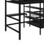 Lit superposé double au-dessus de simple avec bureau intégré, tablettes et échelle-1922682557