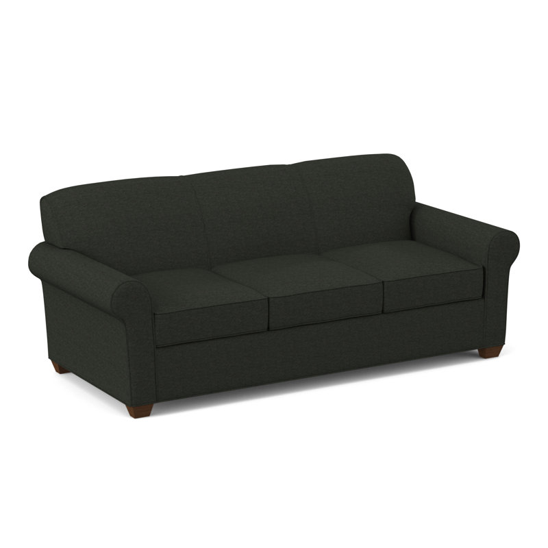 Finn Rolled Arm Sofa with Reversible Cushions, Montana Walnut, Antic Pepper, 34" H x 83" W x 36" D